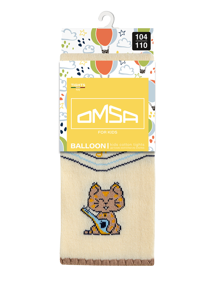 OMSA kids Collant  11P61-2 с имитацией носка и рисунком (котик) , OMSA