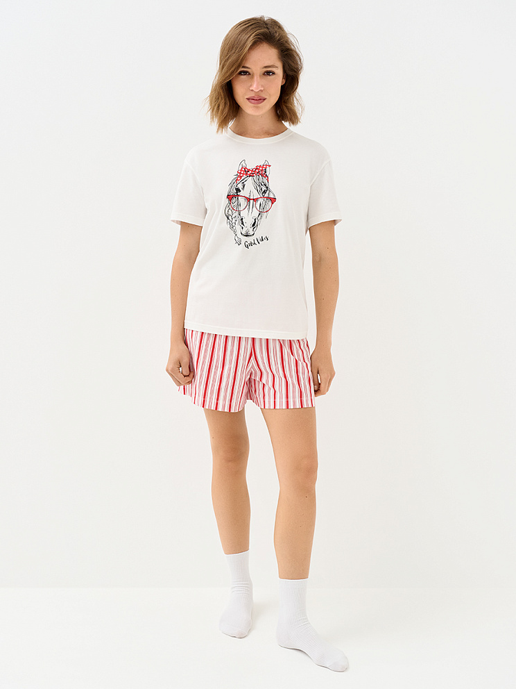 OmD 0235D CAVALLINO Пижама жен. (Футболка + шорты), СО, OMSA