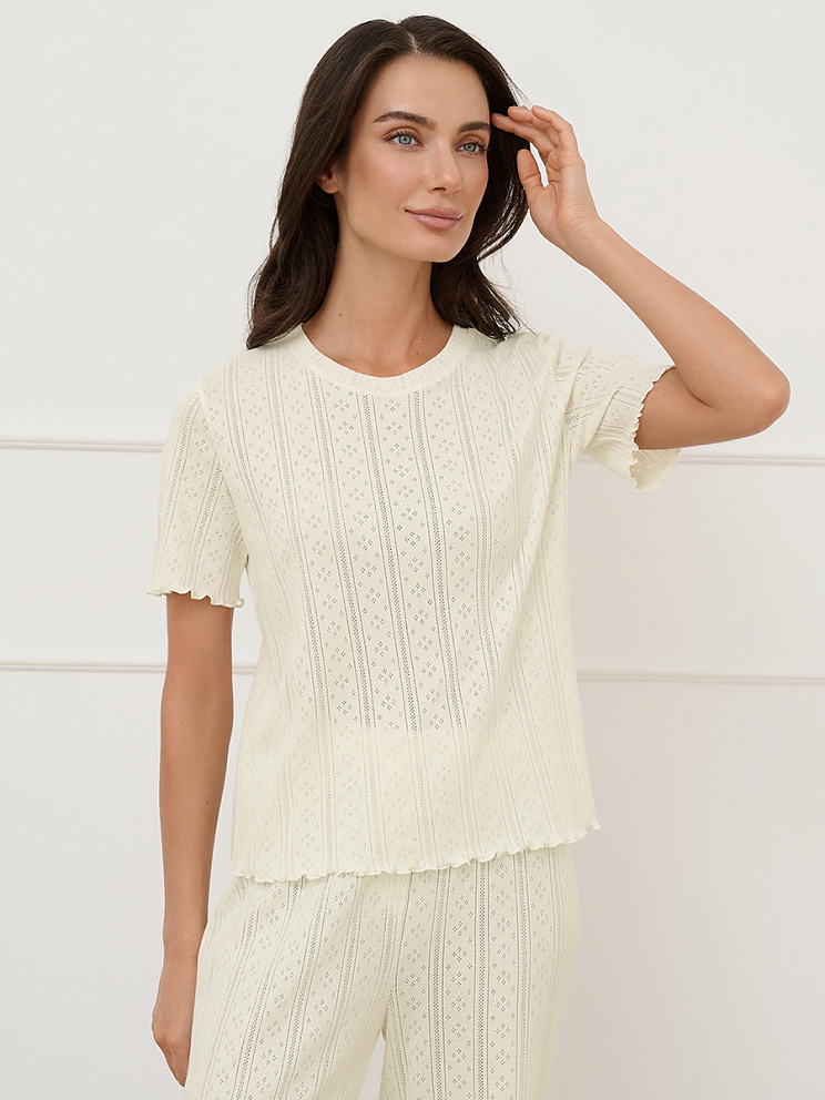 OmD 0250D POINTELLE Пижама жен. (Футболка+Брюки широкие с гульфиком), СО, OMSA