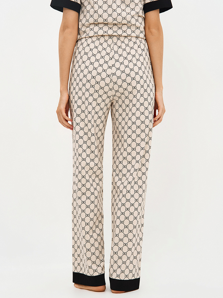 OmD 0244D ALTA MODA Пижама принт. жен. (Рубашка кор.рукав+Брюки прямые), CO, OMSA