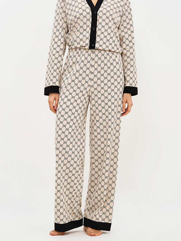 OmD 0232D ALTA MODA Пижама принт. жен. (Рубашка+Брюки прямые), CO, OMSA