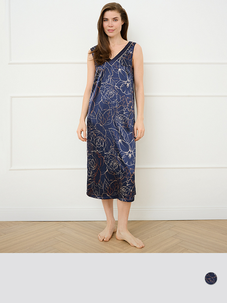 OmD 0121D ROSA Сорочка жен. (на шир. бретелях до середины икры), PL, OMSA