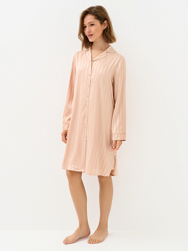 OmD 0413D LINE Рубашка пижамная жен. (жаккард), PL, OMSA