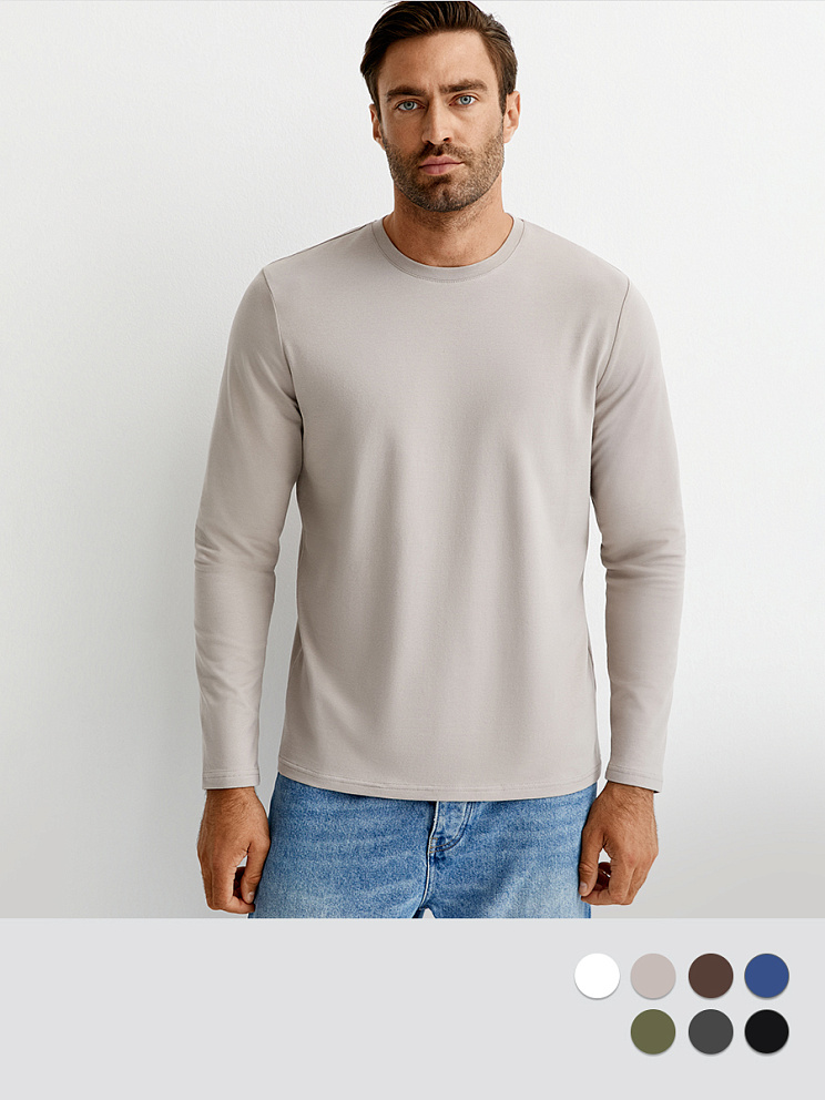 OmT_U 1631 Лонгслив мужской прямого кроя, CO+EL, OMSA