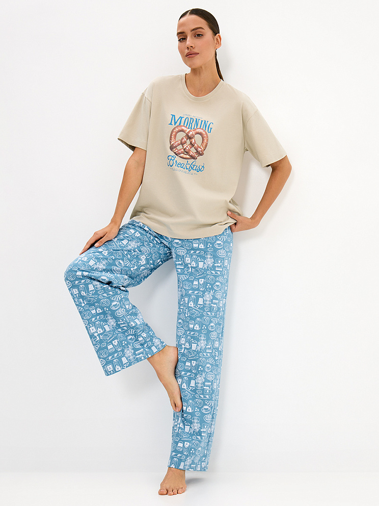 DMi 0227D MATTINA Пижама жен. (Футболка + Брюки), СО, MINIMI