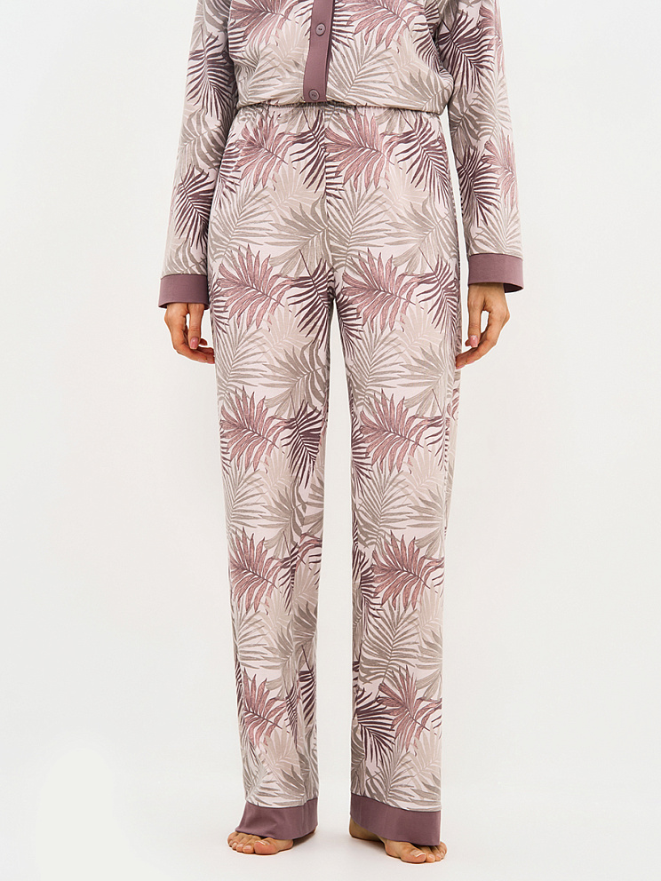 OmD 0232D SELVATICA Пижама принт. жен. (Рубашка+Брюки прямые), CO, OMSA