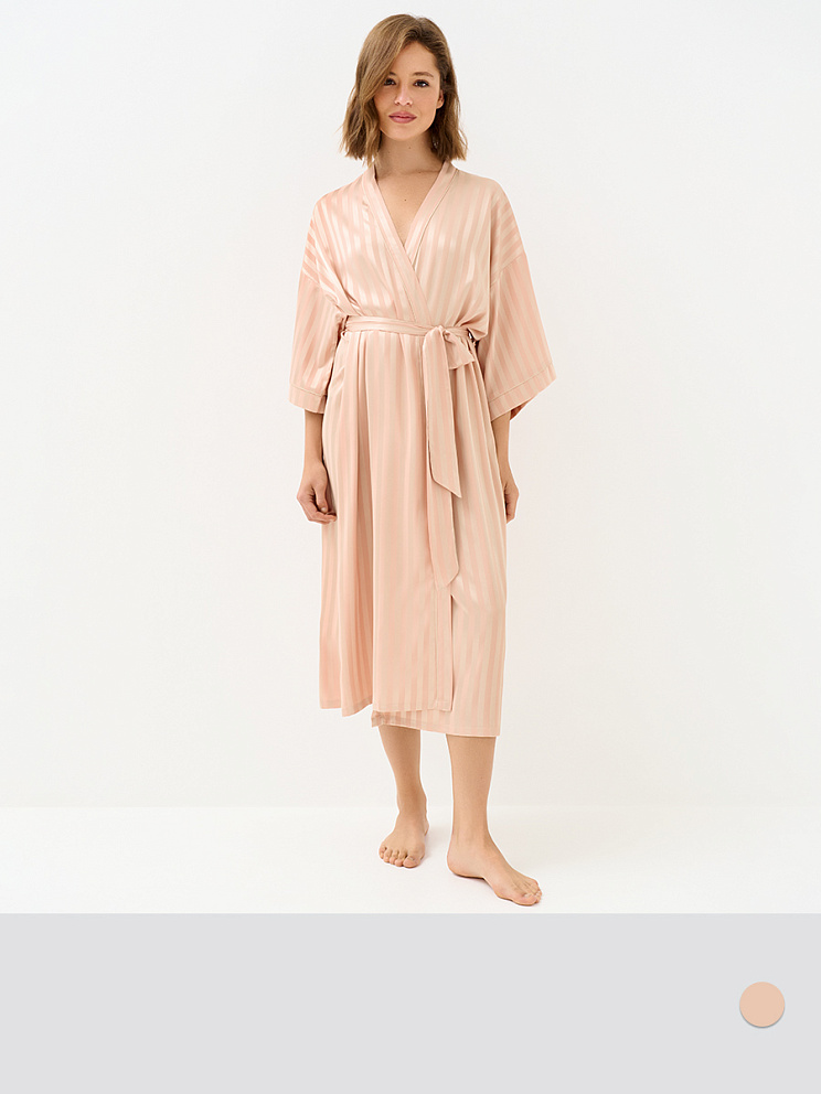 OmD 0414D LINE Халат жен.(длинный с запахом жаккард), PL, OMSA