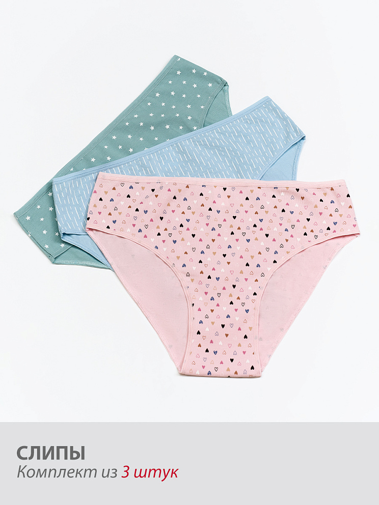 Mi 2211-26 Print Трусы Slip (мультипак 3 шт.), CO, MINIMI