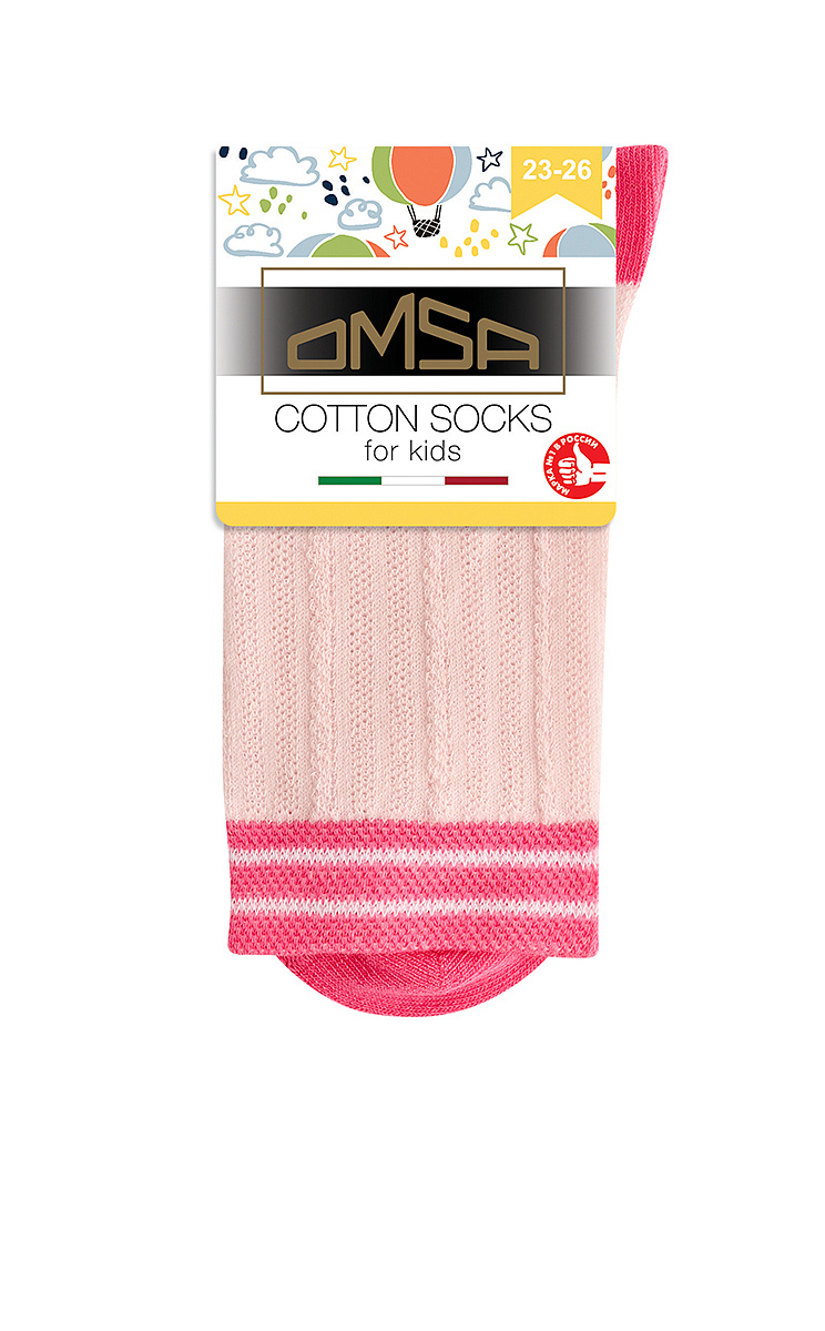 OMSA kids   Calzino 21C00 ажур - цветная пятка и мысок, OMSA