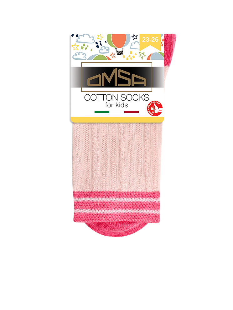 OMSA kids   Calzino 21C00 ажур - цветная пятка и мысок, OMSA
