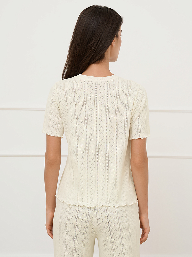 OmD 0250D POINTELLE Пижама жен. (Футболка+Брюки широкие с гульфиком), СО, OMSA