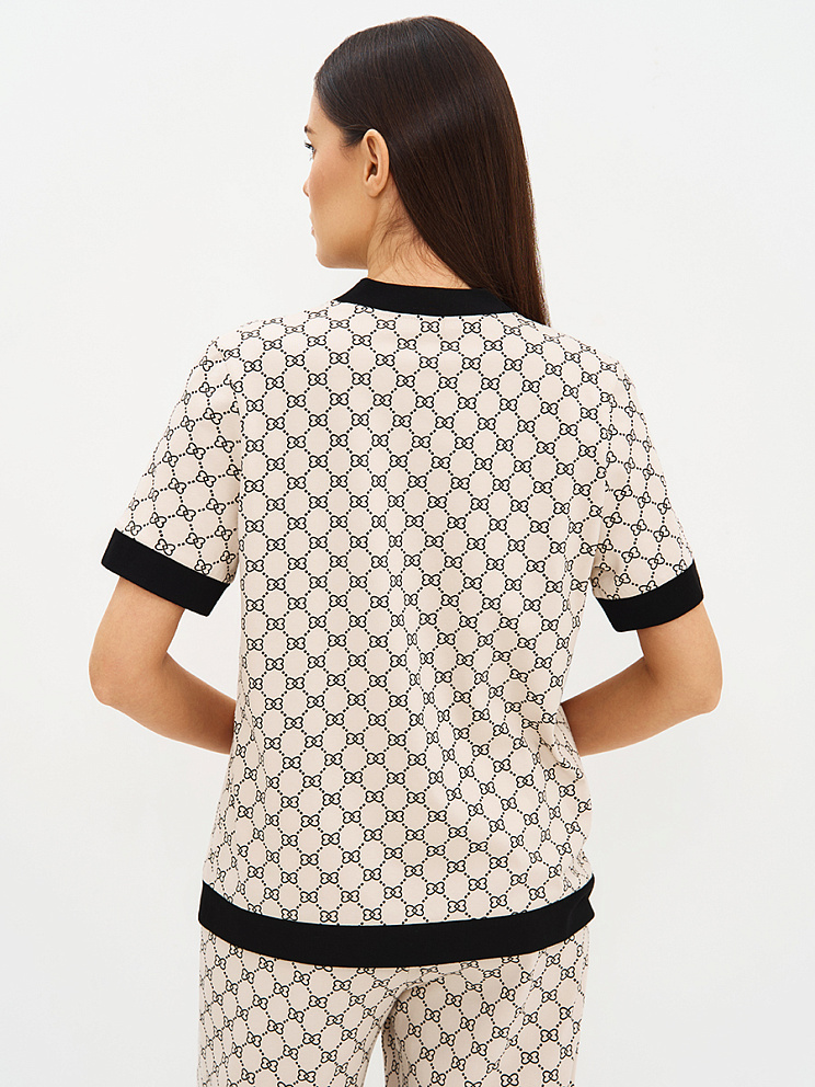 OmD 0244D ALTA MODA Пижама принт. жен. (Рубашка кор.рукав+Брюки прямые), CO, OMSA