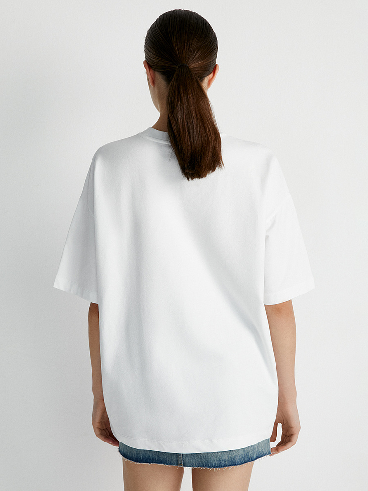 OmD 14503ST Футболка женская OVERSIZE (футер), CO+EL, OMSA
