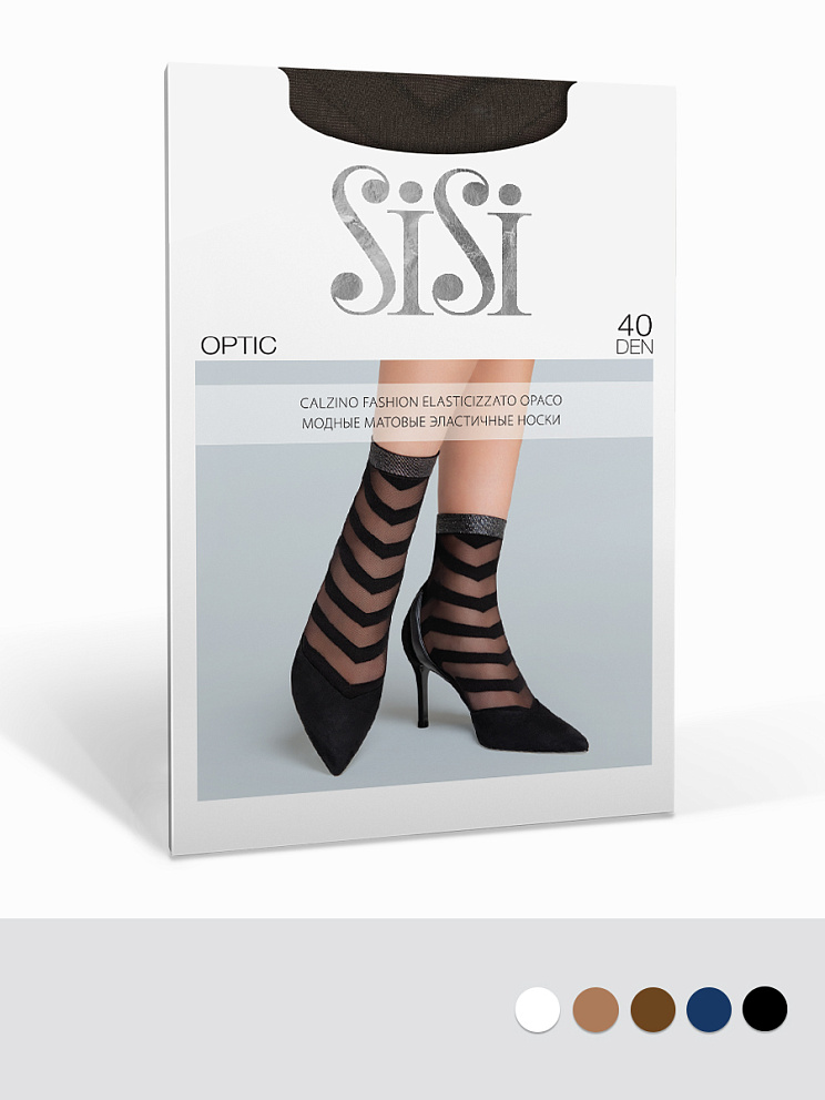 calz. OPTIC 40 носки (в полоску, резинка с люрексом), SISI
