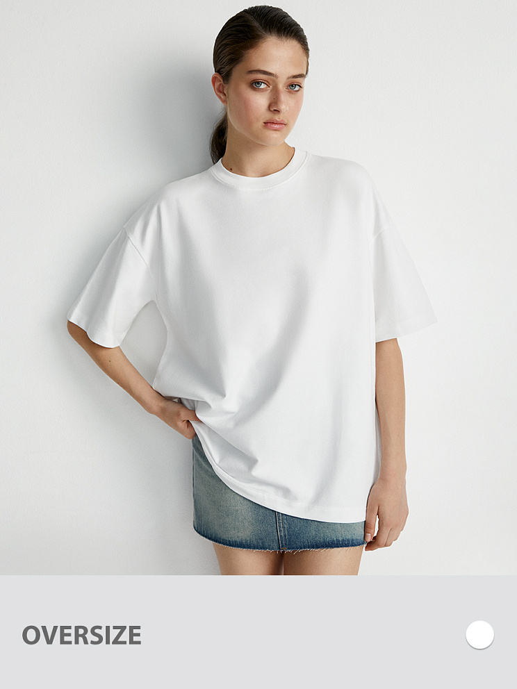 OmD 14503ST Футболка женская OVERSIZE (футер), CO+EL, OMSA