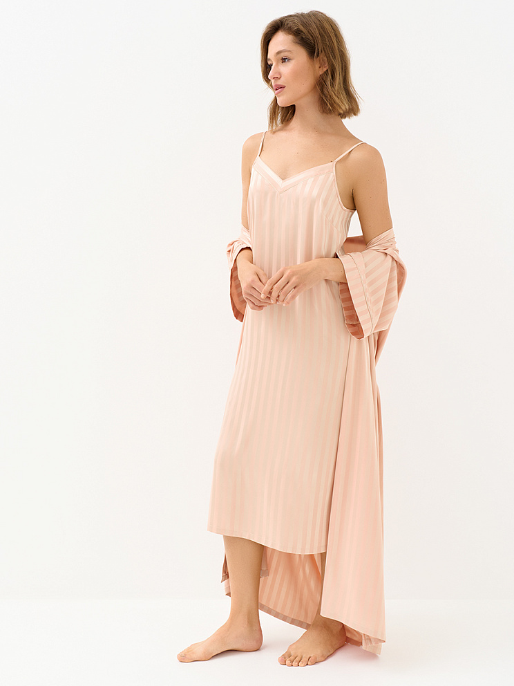 OmD 0118D LINE Сорочка жен. (длинная на узк.бретелях жаккард), PL, OMSA