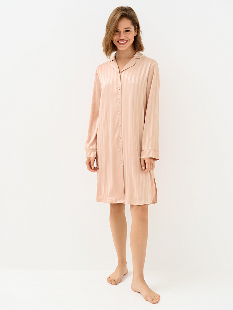 OmD 0413D LINE Рубашка пижамная жен. (жаккард), PL, OMSA