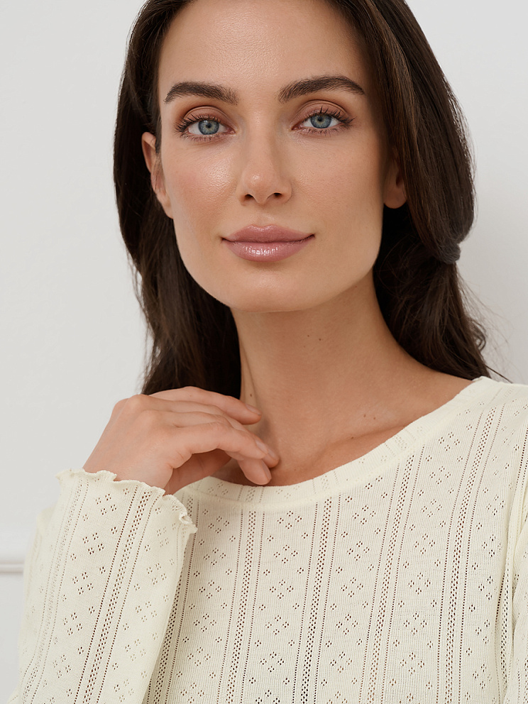 OmD 0244D POINTELLE Пижама жен. (Лонгслив+Брюки широкие с гульфиком), СО, OMSA