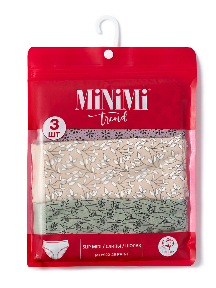 Mi 2222-26 Print Трусы Slip Midi (мультипак 3 шт.), CO, MINIMI