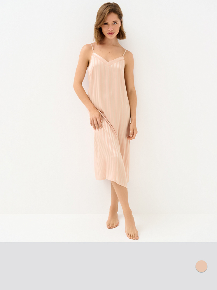 OmD 0118D LINE Сорочка жен. (длинная на узк.бретелях жаккард), PL, OMSA