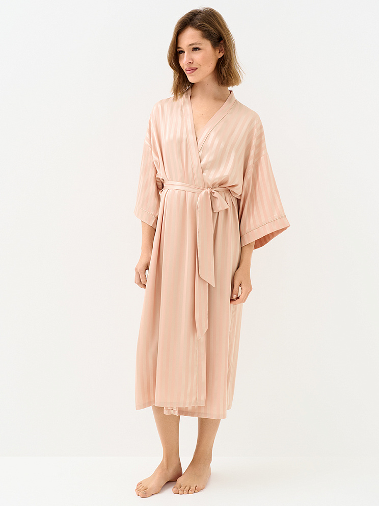 OmD 0414D LINE Халат жен.(длинный с запахом жаккард), PL, OMSA