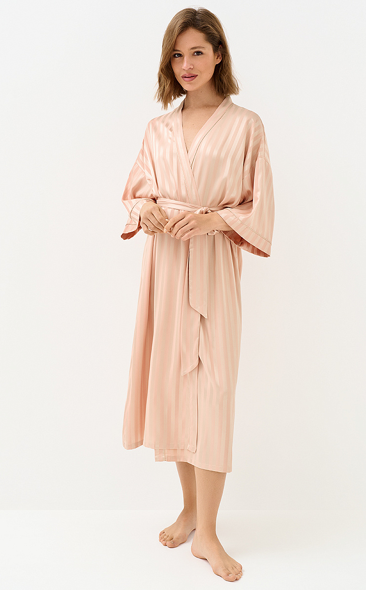 OmD 0414D LINE Халат жен.(длинный с запахом жаккард), PL, OMSA