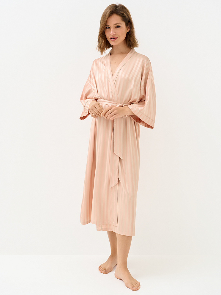 OmD 0414D LINE Халат жен.(длинный с запахом жаккард), PL, OMSA