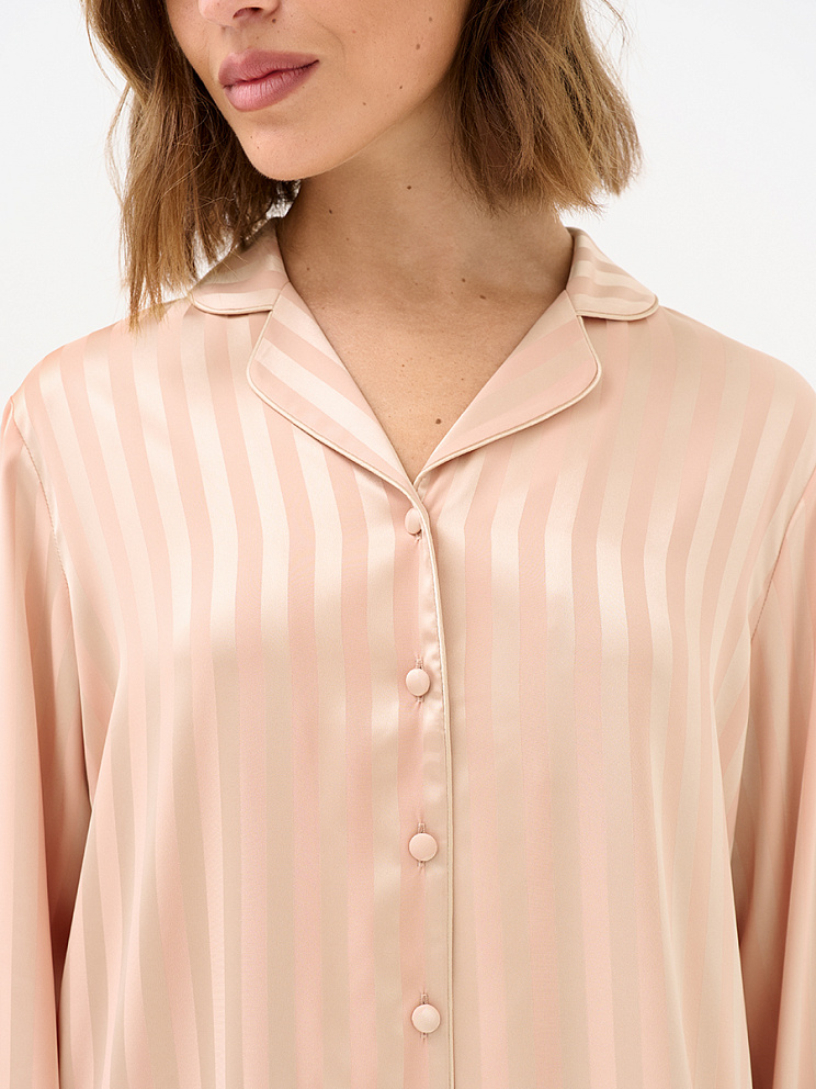 OmD 0231D LINE Пижама жен. (Рубашка+Брюки жаккард), PL, OMSA