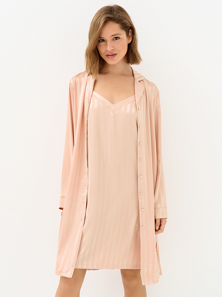 OmD 0413D LINE Рубашка пижамная жен. (жаккард), PL, OMSA