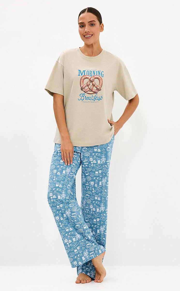 DMi 0227D MATTINA Пижама жен. (Футболка + Брюки), СО, MINIMI