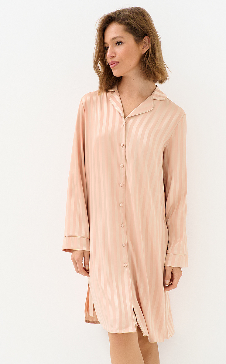 OmD 0413D LINE Рубашка пижамная жен. (жаккард), PL, OMSA