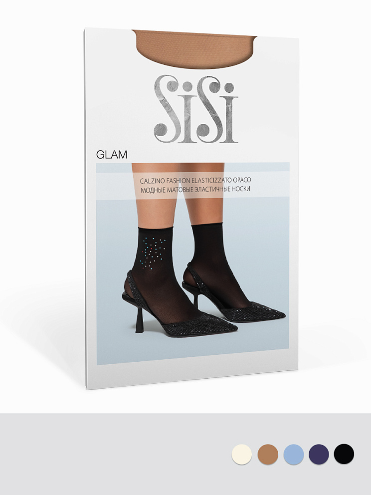 calz. GLAM носки (эффект тюля с принтом стразы), SISI