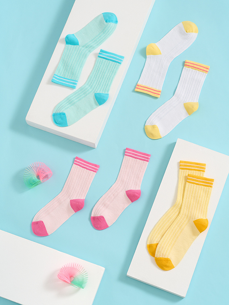OMSA kids   Calzino 21C00 ажур - цветная пятка и мысок, OMSA