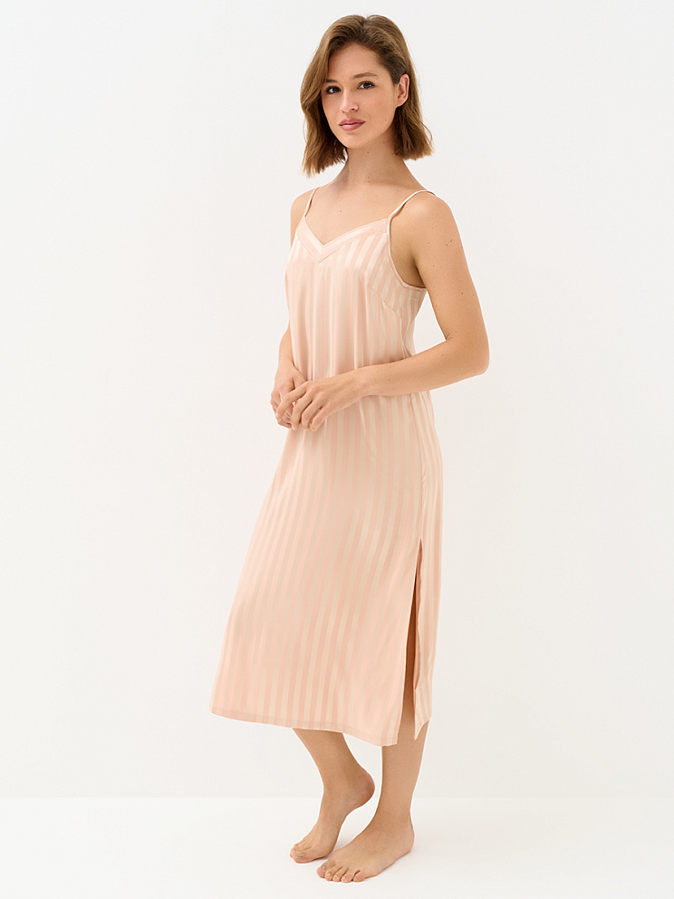 OmD 0118D LINE Сорочка жен. (длинная на узк.бретелях жаккард), PL, OMSA