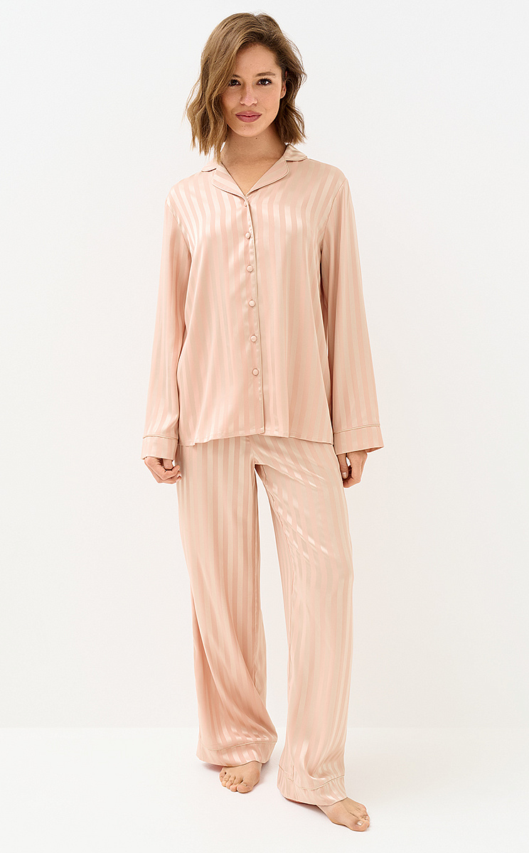 OmD 0231D LINE Пижама жен. (Рубашка+Брюки жаккард), PL, OMSA