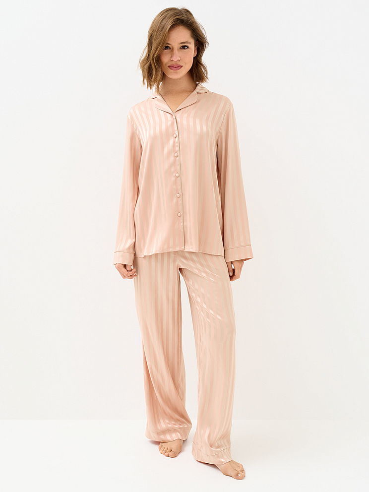 OmD 0231D LINE Пижама жен. (Рубашка+Брюки жаккард), PL, OMSA