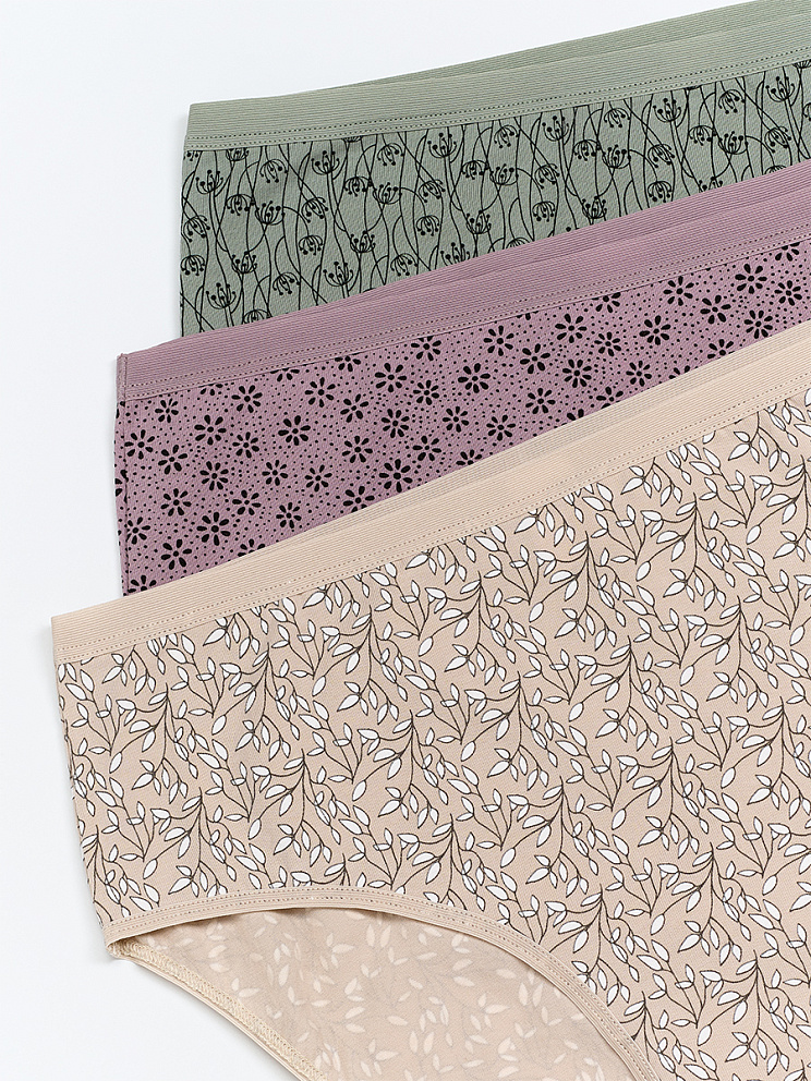 Mi 2222-26 Print Трусы Slip Midi (мультипак 3 шт.), CO, MINIMI