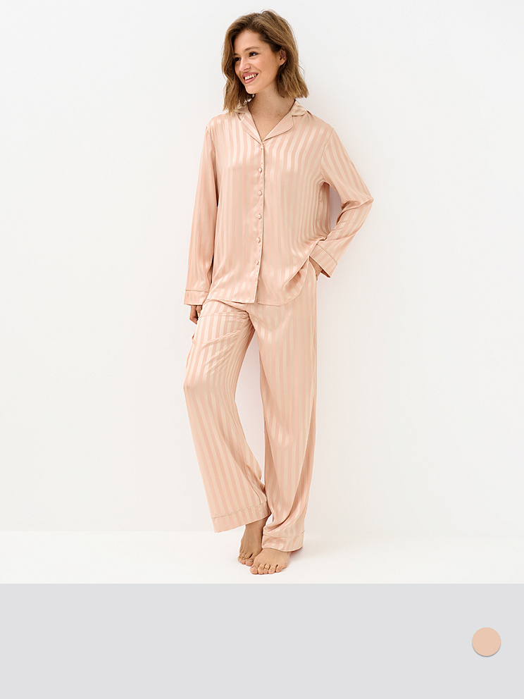 OmD 0231D LINE Пижама жен. (Рубашка+Брюки жаккард), PL, OMSA