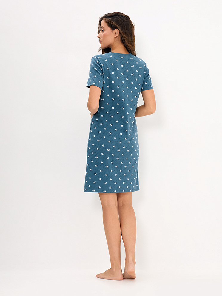     OmD 0114D POINTELLE PRINT AW26 Сорочка ночная жен. (кор.рукав), СО, OMSA