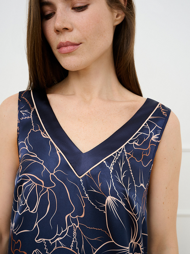 OmD 0121D ROSA Сорочка жен. (на шир. бретелях до середины икры), PL, OMSA