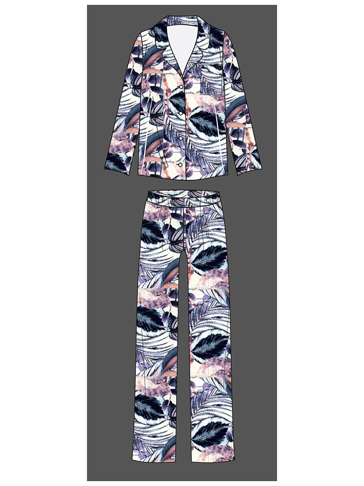 Si 0232D PAVONE Пижама женская (Рубашка+Брюки прямые), SISI