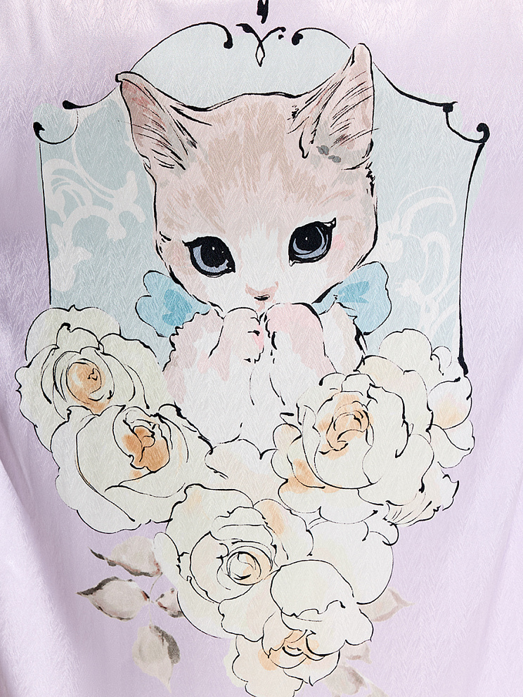 OmD 0617D CATS Рубашка пижамная OVERSIZE (спущенный рукав 3/4), OMSA