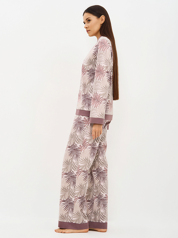 OmD 0232D SELVATICA Пижама принт. жен. (Рубашка+Брюки прямые), CO, OMSA