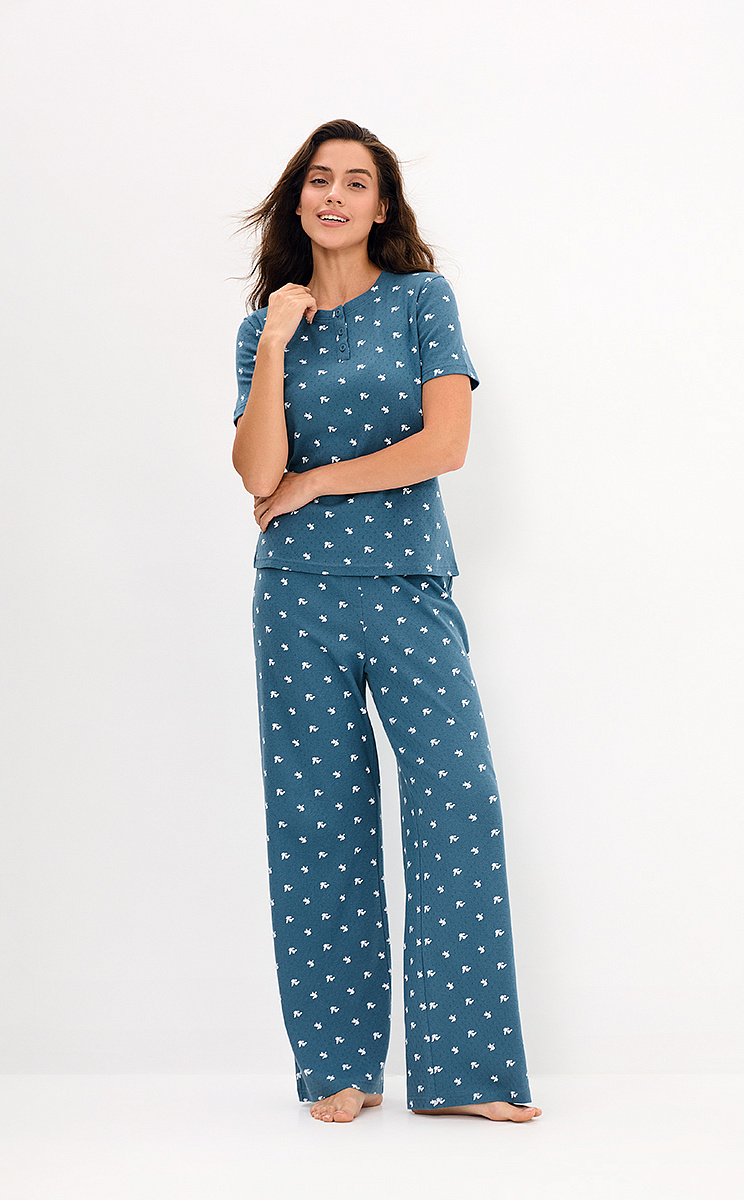     OmD 0250D POINTELLE PRINT AW26 Пижама жен. (Футболка+Брюки), СО, OMSA