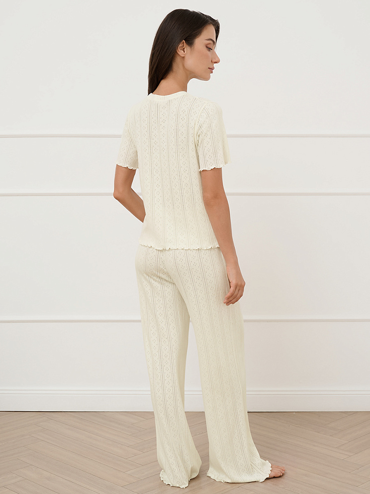 OmD 0250D POINTELLE Пижама жен. (Футболка+Брюки широкие с гульфиком), СО, OMSA