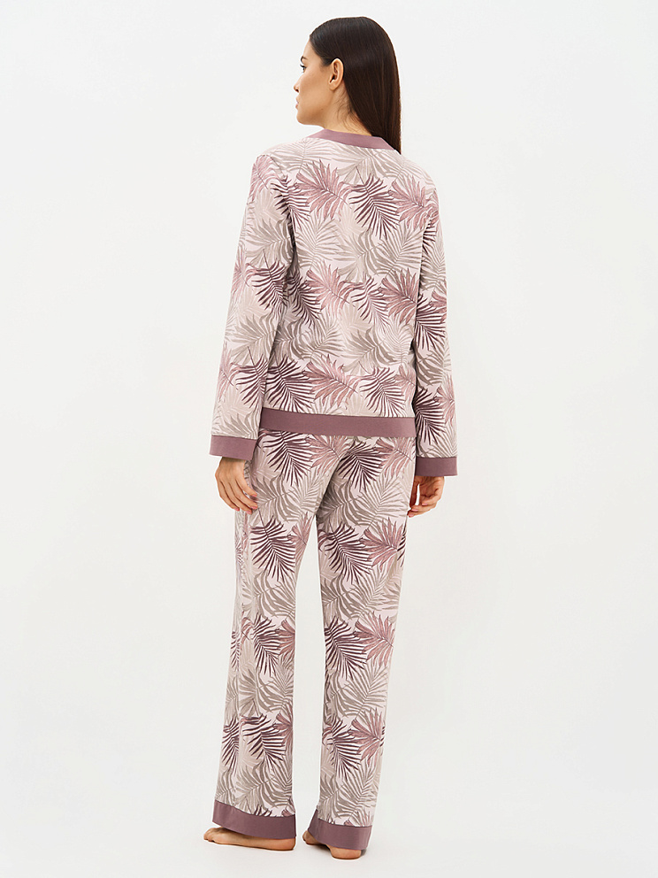 OmD 0232D SELVATICA Пижама принт. жен. (Рубашка+Брюки прямые), CO, OMSA
