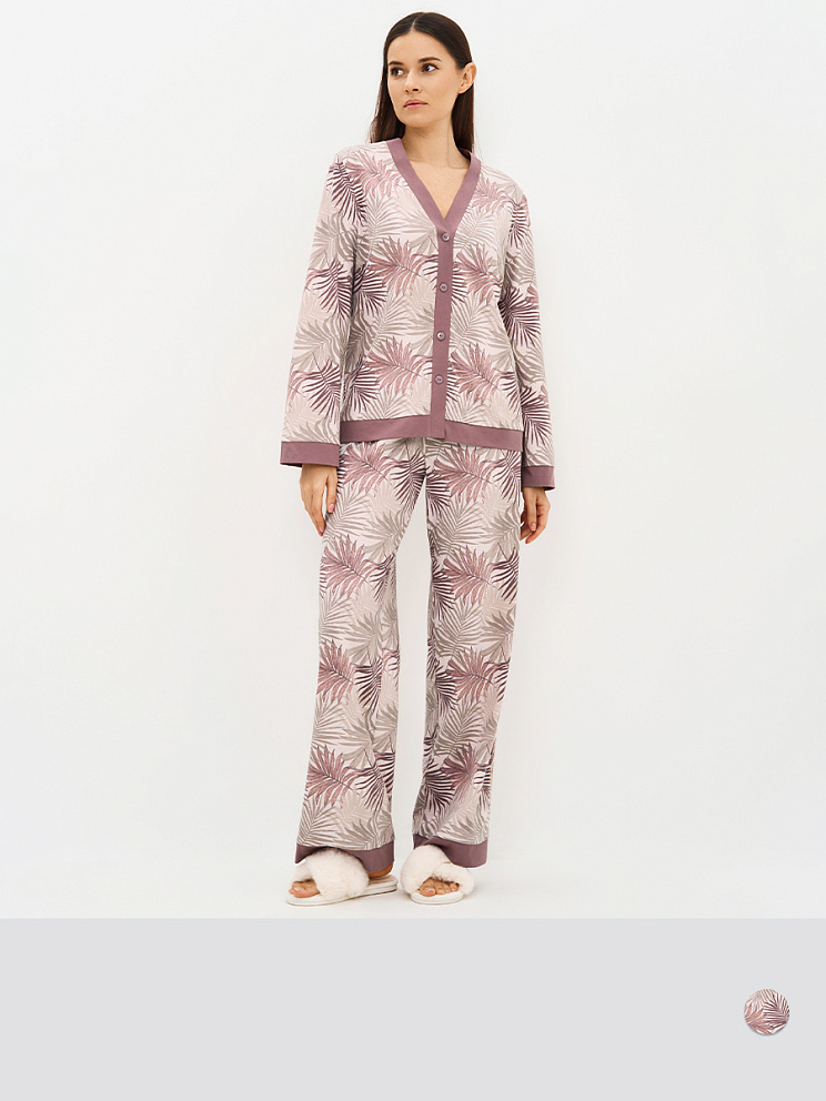 OmD 0232D SELVATICA Пижама принт. жен. (Рубашка+Брюки прямые), CO, OMSA