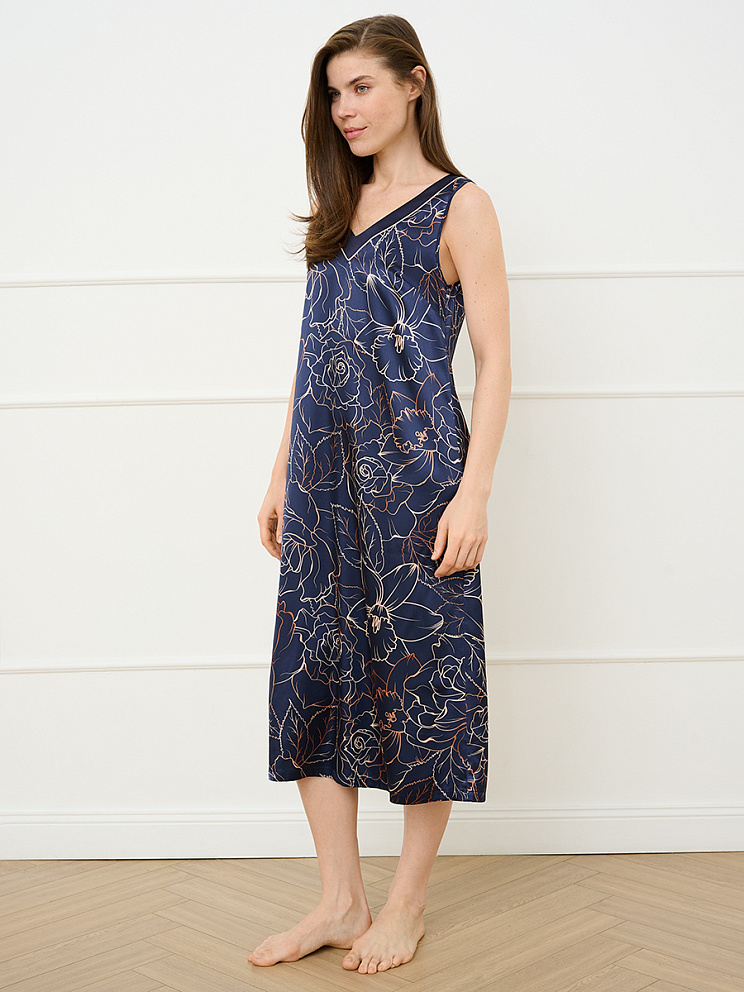 OmD 0121D ROSA Сорочка жен. (на шир. бретелях до середины икры), PL, OMSA