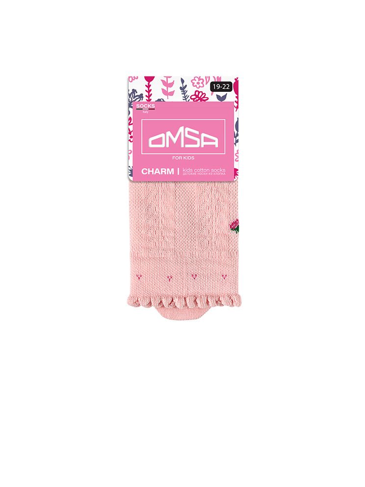 OMSA kids   Gambaletto 32A01 ажурные с рисунком на резинке и пикотами, OMSA