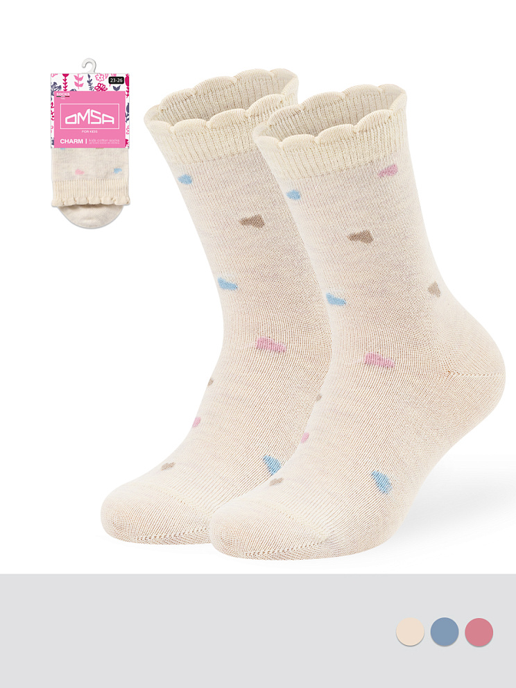 OMSA kids   Calzino 22L30 (Сердечки) с люрексом, OMSA